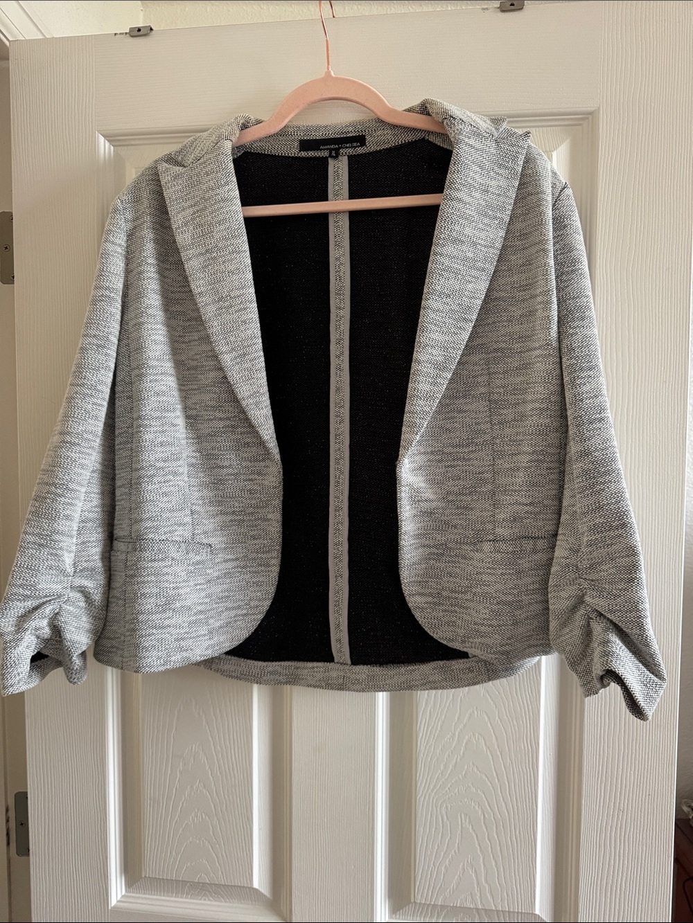 Amanda & Chelsea Heather Gray Open-Front Blazer